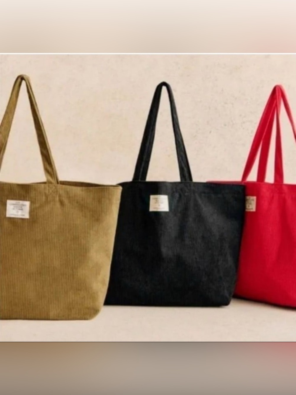 🌟NEW🌟 Sézane Composantes Octobre Red Corduroy Tote Bag